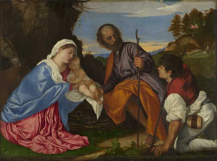 Titian, The Holy Family with a Shepherd